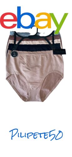 Delta Burke ~ 5 Pack ~ Women's Brief Underwear Panties Nylon Blend ~ 9/2X