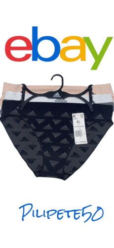 Adidas Women's 3-PK~ Bikini Briefs~ Multicolor~ 4A2H97 (Size XL) NWT~MSRP $36