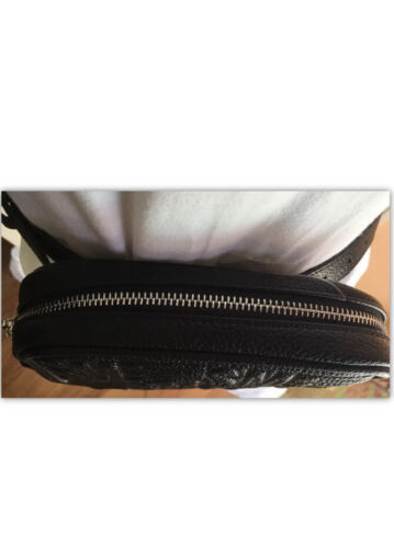 Steve Madden Fanny Pack Black Faux Leather- Steve Madden Logo UNISEX-RARE FIND!!