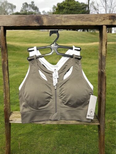 90 Degree By Reflex High Performance~Full Support Sport  Bra Set-Two L~MSRP$58
