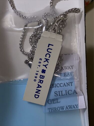 Lucky Brand Silver Tone Circle Pendant Necklace NIB MSRP $39 LUCKY 🍀