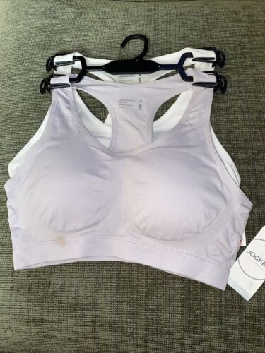 Jockey Women's 2 Pack Removable Cup Seamless Bra -White/Evening Haze Size M