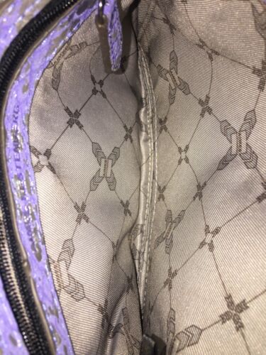 AIMEE KESTENBERG Melville Pouch Wristlet Blue Silver Snake AK Leather Retail$78