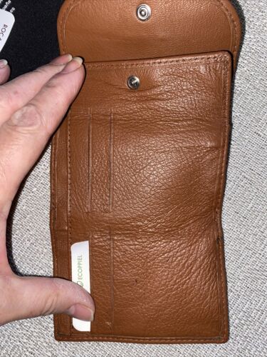 ROCAI HAND MADE BIFOLD AUTHENTIC LEATHER  WALLET COIN PURSE FROM SPAIN ECOPPIEL