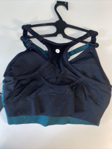 90 Degree By Reflex High Performance~Sport Bra~Green & Black Set of 2~Sze MEDIUM
