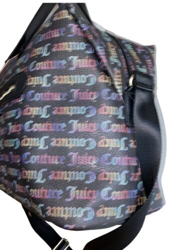 JUICY COUTURE WEEKENDER BAG RAINBOW BLACK BOLD WORD PLAY RETAIL$109 BEAUTIFUL !