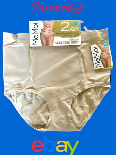 MeMoi Women’s 2 Pack Briefs Seamless Technology High Waist Shaping  1X~GREAT FIT