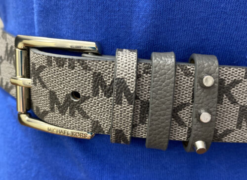 MICHAEL KOR BELT GRAY WITH TRIPLE BELT LOOP SILVER BUCKLE REALLY NICE!!!!!