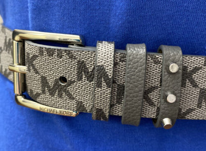 MICHAEL KOR BELT GRAY WITH TRIPLE BELT LOOP SILVER BUCKLE REALLY NICE!!!!!