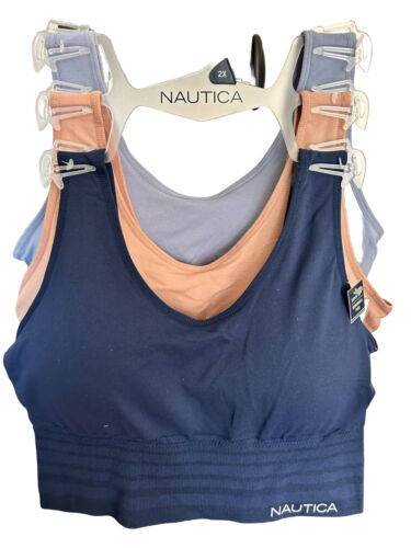 NÁUTICA 3 PACK INTIMATES LOUNGE COMFORT BRAS SIZE 2X STYLE NT8487 BEAUTIFUL!