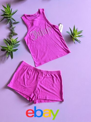Juicy Couture Sleepwear 2pc Set JC959SP Size XL~ Pink With Rhinestones NWT~SEXY!