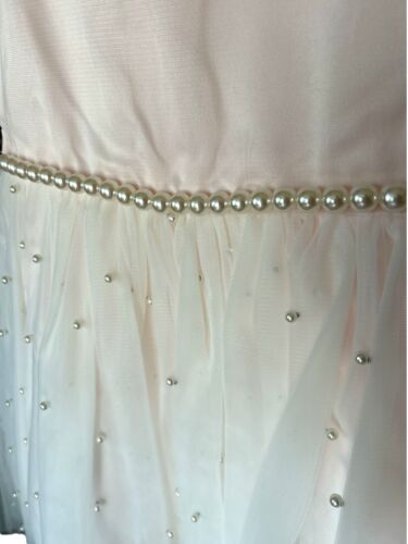 American Princess Girls Dress Blush Pink & White Custom Pearls Over Tulle~ Sz  8