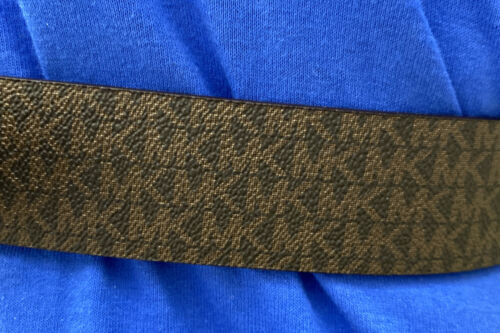 MICHAEL KORS BELT CHOCOLATE MK LOGO WITH LARGE MK LOGO GOLD ROUND BUCKLE YES!!