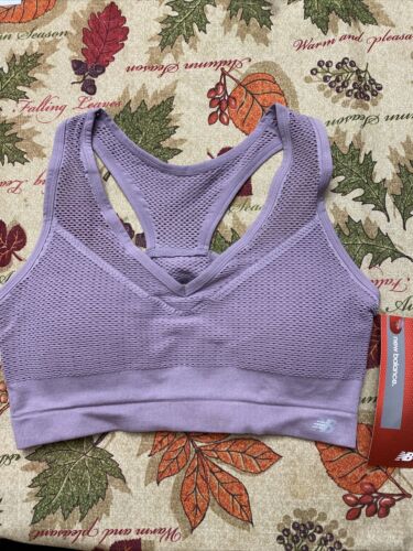 New Balance Sports Bra Cashmere Lilac Style 7454 Removable Cups Size XLarge