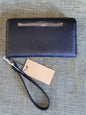 STEVE MADDEN WALLET WRISTLET BLACK SMOOTH TEXTURED SILVER ZIPPER- JUST UNIQUE!!