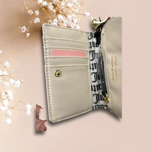 Juicy Couture Black Pretty Bow Faux Leather Flap Card Case Wallet NWT