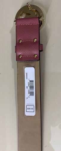 MICHAEL KORS BELT ROSE PINK WITH SILVER MK LOGO BUCKLE GENUINE LEATHER BEAUTY!!
