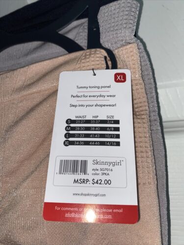 Skinnygirl Shaping Seamless Shorts Size M 3 Pairs~Style SG7016~TAMES YOUR TUMMY