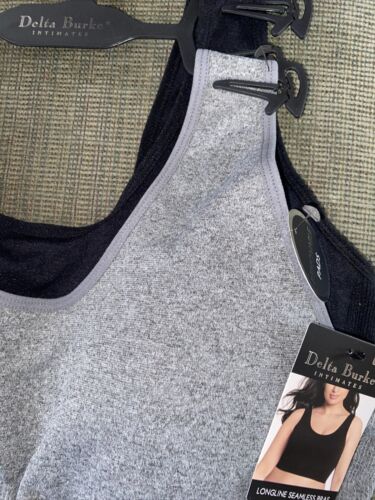 Delta Burke 2-Pack Intimate Seamless Bras Size 1X Soft Comfort Longline NICE