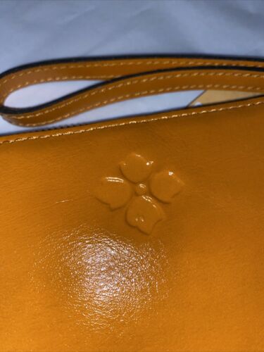 Patricia Nash CASSINI Leather Wristlet TOOLED ~ SUN YELLOW ~P349244 ~ REAR FIND!