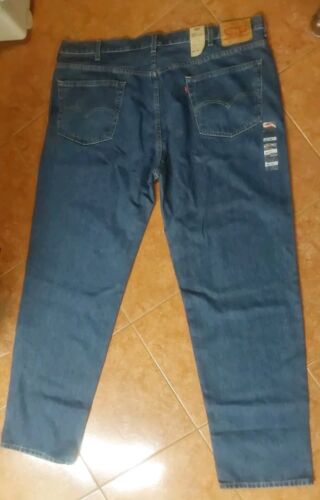LEVI'S 550 RELAXED STRAIGHT FIT STRETCH JEANS 46" x 36" DARK BLUE LEVI'S !!