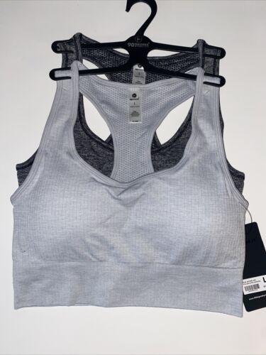 90 Degree By Reflex High Performance Full Support Sport  Bra Set-Two L- MSRP$58