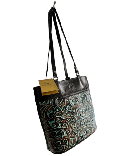Patricia Nash Albi Tooled Turquoise Convertible Backpack  Tooled $249.00~UNIQUE