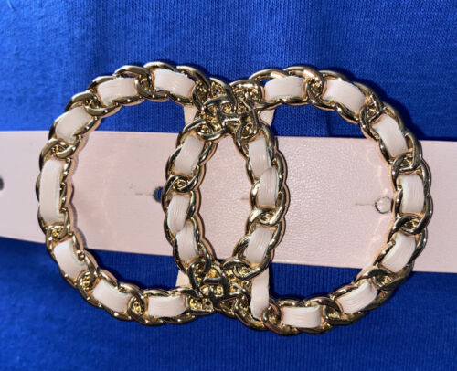 JUICY COUTURE BELT PINK BEAUTIFUL PINK AND GOLD CIRCLE BUCKLE