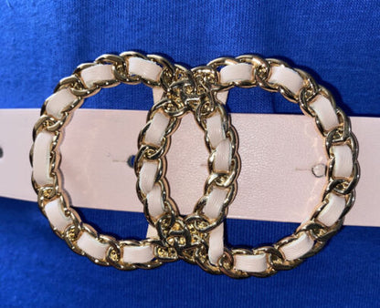 JUICY COUTURE BELT PINK BEAUTIFUL PINK AND GOLD CIRCLE BUCKLE