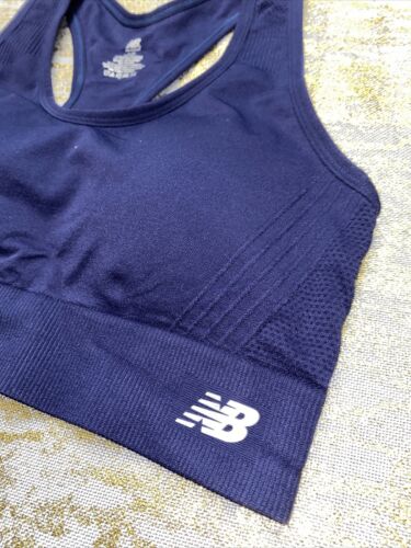 New Balance Medium Impact Sports Bra Style # 112011 Blue/Silver Size 2X