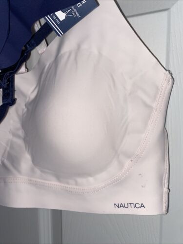 NÁUTICA 2PACK~ NT5454 BRAS CROSSBACK~SIZE L ~LASER CUT~BLUE/PINK~ GREAT FIT!