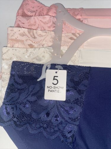 Laura Ashley LACE Hipster Panties Large~5Pk SEXY Multicolor~Style LA9527~NO SHOW