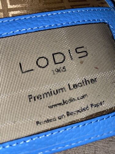 LODIS BLUE Kate Classic Pebbled Leather RFID Slim Large Flap Snap Wallet~UNIQUE