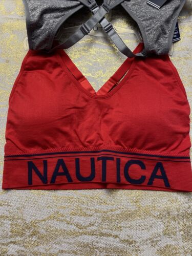 NÁUTICA 2PACK INTIMATES LOUNGE COMFORT BRAS SIZE L MSRP $42 BEAUTIFUL CRO BACK