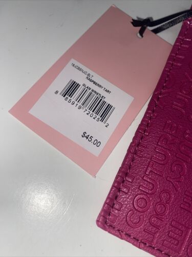 Juicy Couture~Wristlet Raspberry Tart & Gold Studs ~Glam Wristlet~Stamp~CUTE