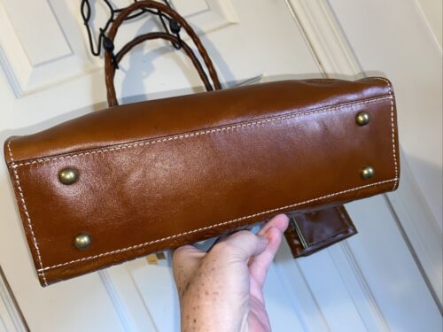 Patricia Nash Zancona Tooled Brown Leather Tote With Reiti Wallet New BEAUTIFUL