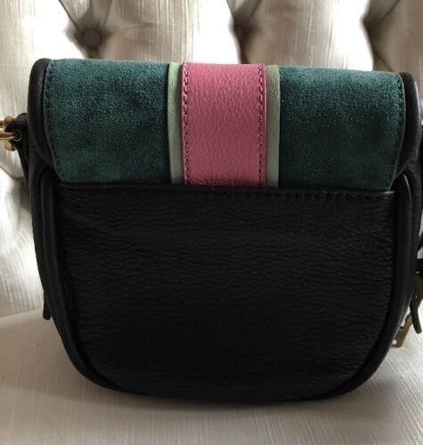 FOSSIL RUMI Alpine Green Crossbody Handbag Saddle Leather/Suede ZB7393307 $158
