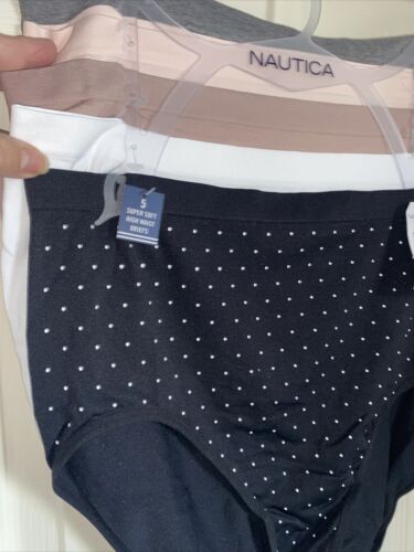 NAUTICA INTIMATES NT9611~5PK~2X~ SUPER SOFT HIGH WAIST BRIEF PANTIES~GREAT FIT!