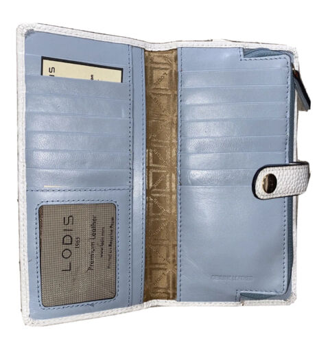LODIS Bifold Wallet White Genuine Pebble Leather - ABSOLUTELY BEAUTIFUL!!!