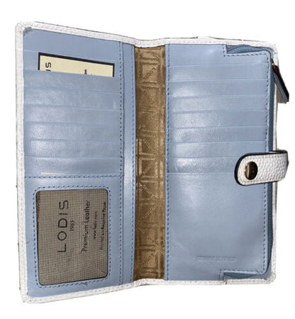 LODIS Bifold Wallet White Genuine Pebble Leather - ABSOLUTELY BEAUTIFUL!!!