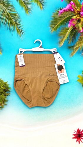 GLORIA VANDERBILT~2 Pack Jaquard Shaping Briefs Seamless~Hi-Wasited ALL SIZES!!!