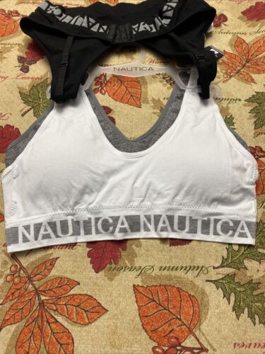 NÁUTICA 3 PACK INTIMATES LOUNGE COMFORT BRAS SIZE MEDIUM RETAIL $54 BEAUTIFUL!