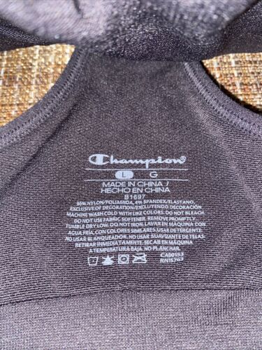 Champion Women Spaghetti Strap Racerback Seamless Sports Bra Black Size L NEW
