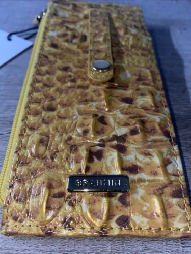 BRAHMIN CANARY MELBOURNE LEATHER CREDIT CARD SLIM WALLET NWT