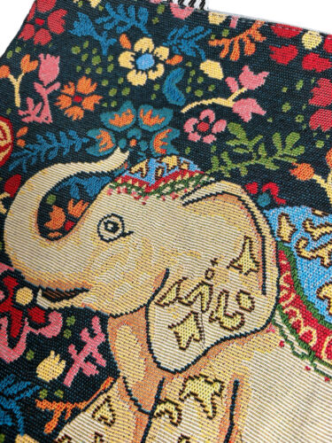 Elephant Tapestry Style~Women Tote Double Handle Large Bag~Multicolor Design~NEW