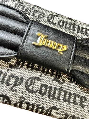 JUICY COUTURE WALLET ORGANIZER- CLUTCH PLATE LOGO & ZIP AROUND~PRETTY BOW LARGE