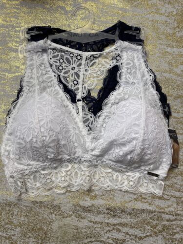NÁUTICA LACE 2PACK INTIMATES LOUNGE COMFORT BRAS SIZE L RETAIL $48 BEAUTIFUL NEW