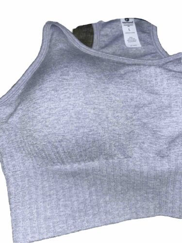 90 Degree By Reflex Seamless Noha Sports Bra~Blue & Gray~Set of 2~Sze LARGE