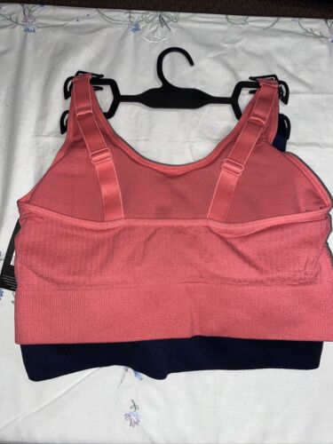 Delta Burke 2-Pack Seamless Bras 1X Soft Comfort Lounge Removable Pads~DB5496