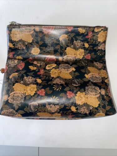 PATRICIA NASH Valerie DENIM FIELD DF OLIVELeather Wristlet Clutch BEAUTIFUL!!